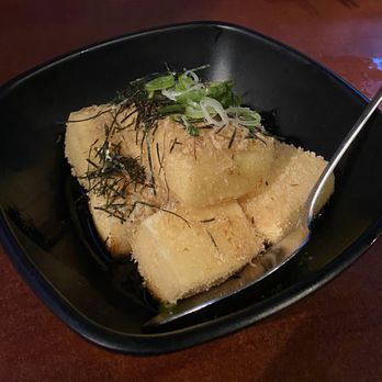 Ume Japanese Bistro - Agedashi Tofu - Deep fried tofu with bonito shavings, ginger, grated daikon, scallion in dashi - Japanese Near Me - Windsor, California