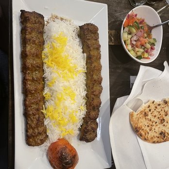 Amoo's Restaurant - Koobideh kabob with delicious saffron rice - Persian/Iranian Near Me - McLean, Virginia Amoo's Restaurant - Koobideh kabob with delicious saffron rice - Persian/Iranian Near Me - McLean, Virginia