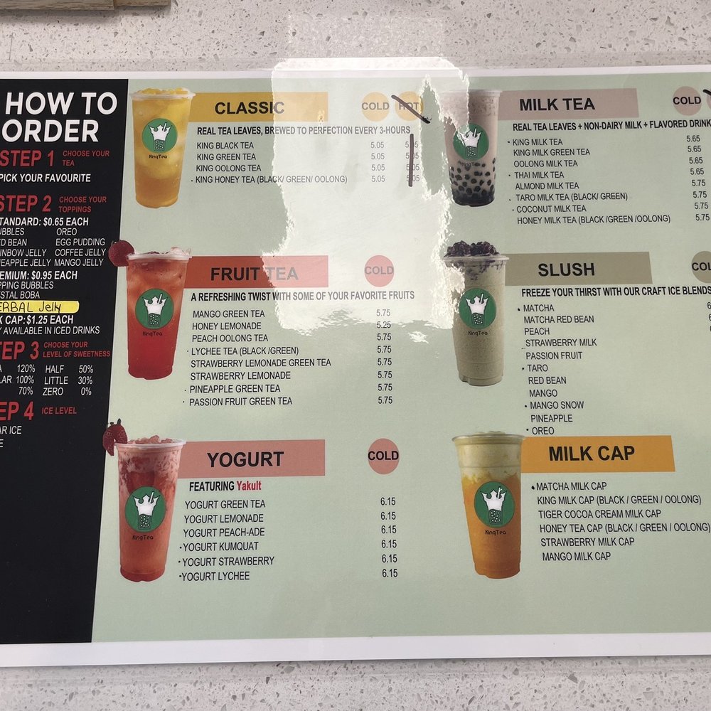 King Tea - Menu - Bubble Tea Near Me - Pooler, Georgia