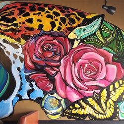 Roots & Waves - Roots and Waves (Koda Witsken 2021) right  half of mural featuring the Jaguar