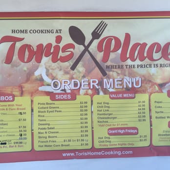 Tori's Place - Huge menu on the restaurant wall. - Soul Food Near Me - Sacramento, California Tori's Place - Huge menu on the restaurant wall. - Soul Food Near Me - Sacramento, California