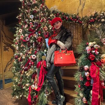 Birley Bakery - Staircase leading upstairs to the dining room decorated for the holidays . - Bakeries Near Me - New York, New York