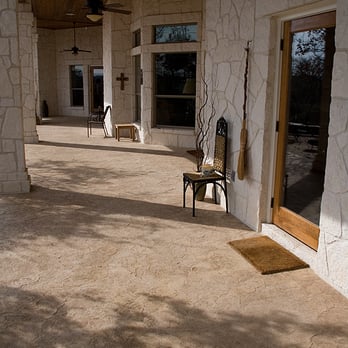 Creative Concrete - Stamped concrete porch. Porch was stamped on the day of the pour and then sealed when house was completed. Creative Concrete ®. - General Contractors Near Me - Helotes, Texas Creative Concrete - Stamped concrete porch. Porch was stamped on the day of the pour and then sealed when house was completed. Creative Concrete ®. - General Contractors Near Me - Helotes, Texas