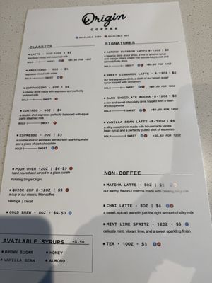 Menu photo 6 Origin Coffee Fresno, CA Menu photo 6 Origin Coffee Fresno, CA