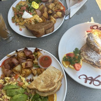 Swamis Cafe - "Ensenada omelette" and "farmers (something I forgot) with a side of kid's menu French toast - Breakfast & Brunch Near Me - Escondido, California Swamis Cafe - "Ensenada omelette" and "farmers (something I forgot) with a side of kid's menu French toast - Breakfast & Brunch Near Me - Escondido, California