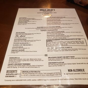 Uncle Julio's - Menu - Mexican Near Me - Annapolis, Maryland Uncle Julio's - Menu - Mexican Near Me - Annapolis, Maryland