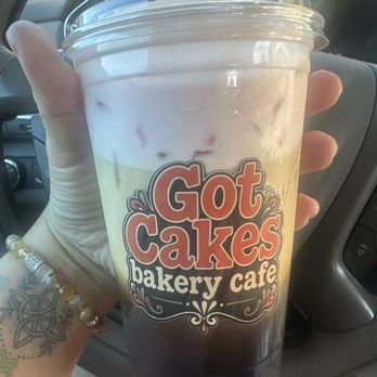 Got Cakes Bakery - Horchata ice coffee with Strawberry Cold foam - Cupcakes Near Me - Marysville, California