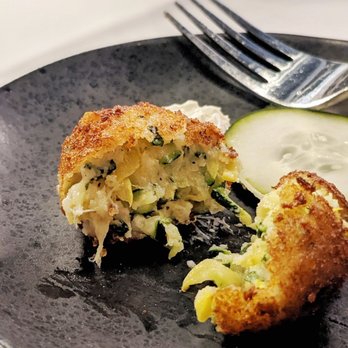 Cucina Venti Restaurant - Zucchini cakes appetizer - Italian Near Me - Mountain View, California Cucina Venti Restaurant - Zucchini cakes appetizer - Italian Near Me - Mountain View, California
