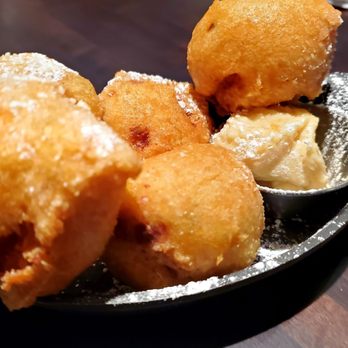 The General Public - Crab Hushpuppies with maple butter - New American Near Me - Houston, Texas The General Public - Crab Hushpuppies with maple butter - New American Near Me - Houston, Texas