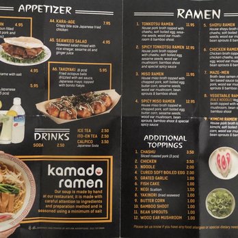 Kamado Ramen - Menu - Ramen Near Me - Huntsville, Alabama