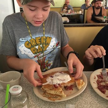 Howley's Restaurant - Strawberry Pancakes and Ice Cream for breakfast! They were great with real strawberries! - Diners Near Me - West Palm Beach, Florida Howley's Restaurant - Strawberry Pancakes and Ice Cream for breakfast! They were great with real strawberries! - Diners Near Me - West Palm Beach, Florida