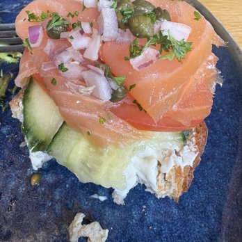 Soul Grind Coffee Roasters - Inside my salmon toast. - Coffee & Tea Near Me - Pacifica, California Soul Grind Coffee Roasters - Inside my salmon toast. - Coffee & Tea Near Me - Pacifica, California