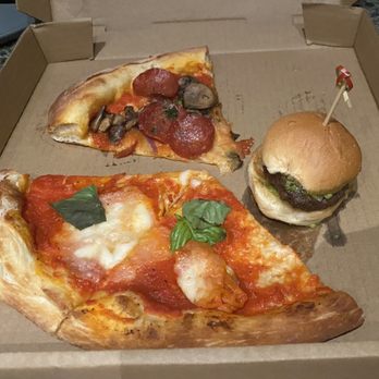 Plateia - Doggie box! The mushroom slice was also great! Bomb crust - Mediterranean Near Me - Los Angeles, California Plateia - Doggie box! The mushroom slice was also great! Bomb crust - Mediterranean Near Me - Los Angeles, California