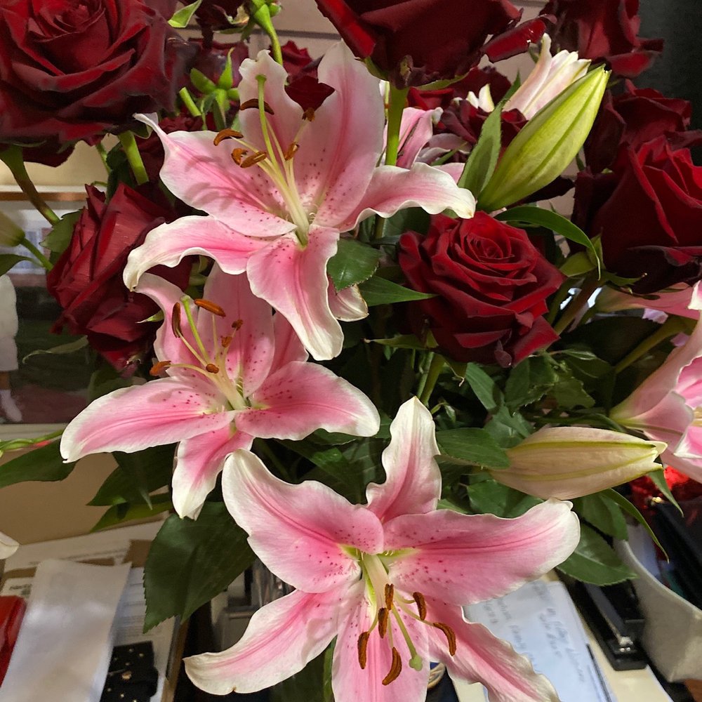 Joshua's Flowers - Red roses and blossomed Lily's days after getting them smelled sooo good! - Florists Near Me - Long Beach, California Joshua's Flowers - Red roses and blossomed Lily's days after getting them smelled sooo good! - Florists Near Me - Long Beach, California