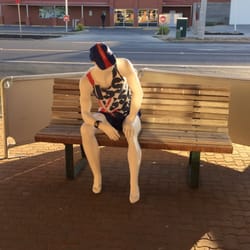 Jackpot Bakery - Interesting mannequin outside the cafe