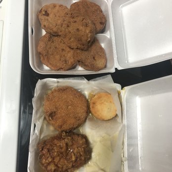 The Dinner Bell - Plate of fried eggplant and lunch plate with smothered pork chop and veggies!! - New American Near Me - McComb, Mississippi
