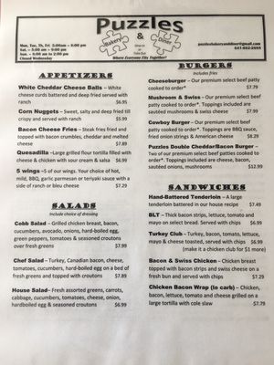Menu photo 2 Puzzles Bakery and Diner Batavia, IA Menu photo 2 Puzzles Bakery and Diner Batavia, IA