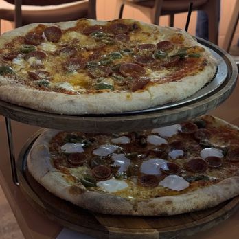 Gufo - Pepperoni vodka sauce pizzas (one with added ricotta) - Pizza Near Me - Cambridge, Massachusetts Gufo - Pepperoni vodka sauce pizzas (one with added ricotta) - Pizza Near Me - Cambridge, Massachusetts