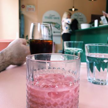 Pastel Rita - Iced beet latte. The beet flavour wasn't overpowering or anything. It was pretty decent! - Cafes Near Me - Montreal, Quebec Pastel Rita - Iced beet latte. The beet flavour wasn't overpowering or anything. It was pretty decent! - Cafes Near Me - Montreal, Quebec
