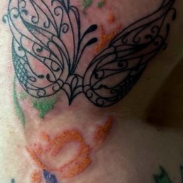 During the tattoo process During the tattoo process