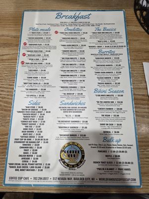 Menu photo 1 The Coffee Cup Boulder City, NV Menu photo 1 The Coffee Cup Boulder City, NV