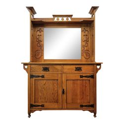 India Street Antiques - Shapland & Petter / Raleigh Cabinet Works William Cowie Arts & Crafts Oak Mirrored Main Sideboard