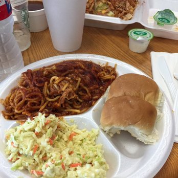 Jim Neely's Interstate BBQ - Barbecue spaghetti with slaw - Barbeque Near Me - Memphis, Tennessee Jim Neely's Interstate BBQ - Barbecue spaghetti with slaw - Barbeque Near Me - Memphis, Tennessee