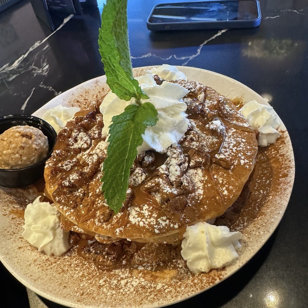 Haven Haus Cafe - Pancakes Churo Style!!! With glazed pecan - Breakfast & Brunch Near Me - Temecula, California Haven Haus Cafe - Pancakes Churo Style!!! With glazed pecan - Breakfast & Brunch Near Me - Temecula, California