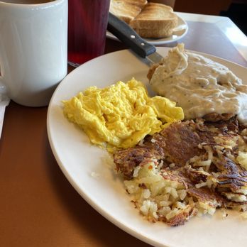Dixie Diner - Chicken fried steak , hashbrowns, scrambled eggs, rye toast, coffee, cranberry juice - Diners Near Me - Waterford, Michigan Dixie Diner - Chicken fried steak , hashbrowns, scrambled eggs, rye toast, coffee, cranberry juice - Diners Near Me - Waterford, Michigan