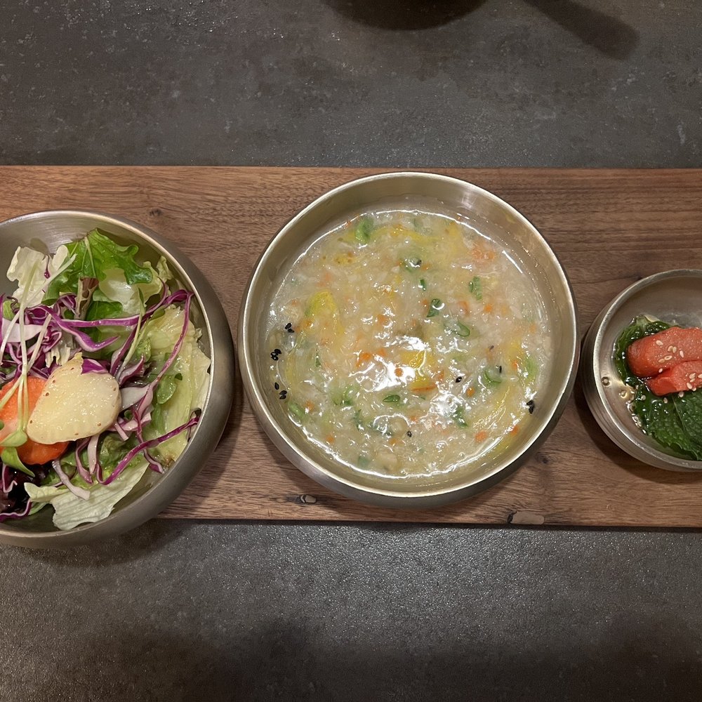 Korean Garden - Appetizers: salad, portage, pollack roe - Korean Near Me - Suwanee, Georgia