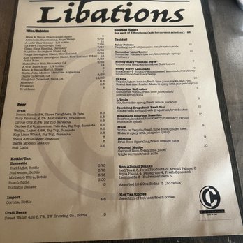 Central Cafe - Drinks menu - New American Near Me - Bradenton, Florida