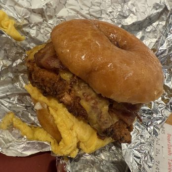Do-Rite Donuts & Chicken - Bacon, Egg & Cheese and spicy chicken on glazed donut bun - Donuts Near Me - Chicago, Illinois