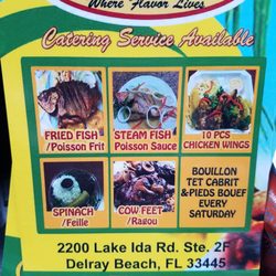 A E Caribbean Cafe & Bakery - Menu