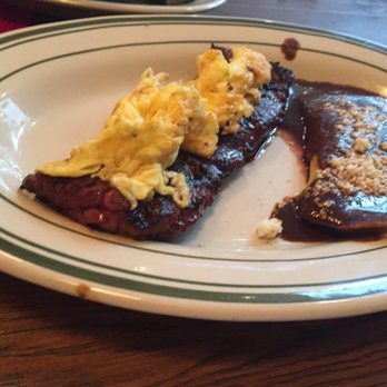 Tacuba Hell's Kitchen - My steak and eggs with amazing mole :) - Mexican Near Me - New York, New York