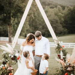 Mountain Laurel Farm - Ceremony with Triangle Boho Arch