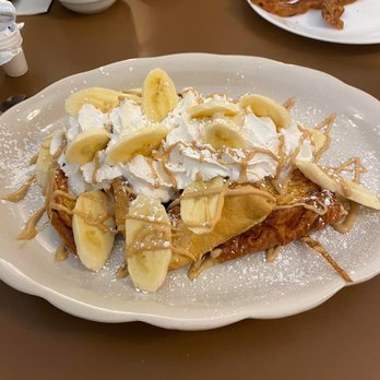 Cornerstone Bakery & Restaurant - French toast with banana and peanut butter drizzle "The Elvis" - Bakeries Near Me - Swansea, Massachusetts
