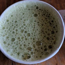 Matcha latte with almond milk Matcha latte with almond milk