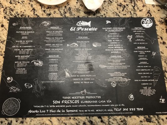 Menu photo 5 El Pescaito Miami, FL