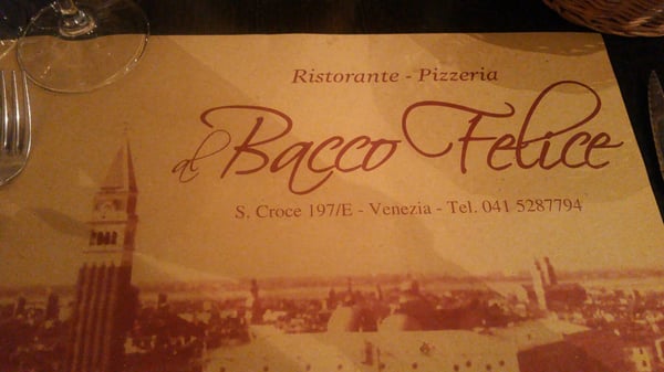 Menu photo 1 Bacco Felice Venezia, VE Menu photo 1 Bacco Felice Venezia, VE