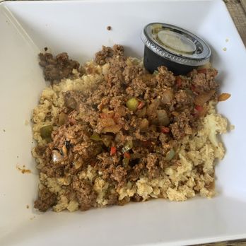 Sidewalk Chef Kitchen - Grass Fed Bison Taco Bowl. Cauliflower rice substitute. - Comfort Food Near Me - Fort Lauderdale, Florida Sidewalk Chef Kitchen - Grass Fed Bison Taco Bowl. Cauliflower rice substitute. - Comfort Food Near Me - Fort Lauderdale, Florida