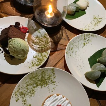 Azabu - Chokoreto, Yuzu-key lime tart and green tea and coconut mochi - Sushi Bars Near Me - Miami Beach, Florida