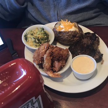Cheddar's Scratch Kitchen - Cheddar's Coconut Shrimp, steak, Broccoli Cheese Casserole and Loaded Baked Potato - Comfort Food Near Me - Clarksville, Indiana