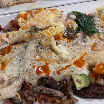 Biscuit - Shrimp and grits mix with the veggie platter two meals and One Vegan Breakfast - Breakfast & Brunch Near Me - Frisco, Texas Biscuit - Shrimp and grits mix with the veggie platter two meals and One Vegan Breakfast - Breakfast & Brunch Near Me - Frisco, Texas