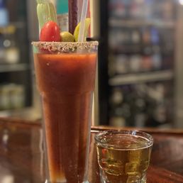 Housemade Bloody Mary with Hamm's Beer chaser Housemade Bloody Mary with Hamm's Beer chaser