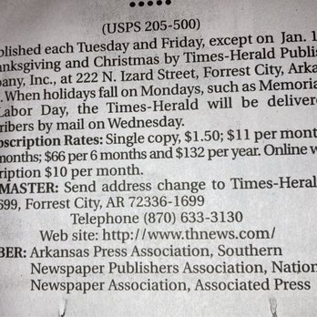 Daily Times-Herald - information about the Times-Herald - Print Media Near Me - Forrest City, Arkansas Daily Times-Herald - information about the Times-Herald - Print Media Near Me - Forrest City, Arkansas