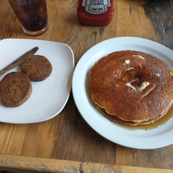 Tee Jaye's Kitchen & Spirits - Cornmeal Pancakes with Sausage Patties - New American Near Me - Columbus, Ohio