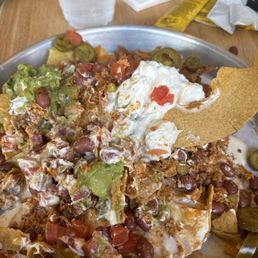 Chicken nachos -sorry, but I already ate half of them!