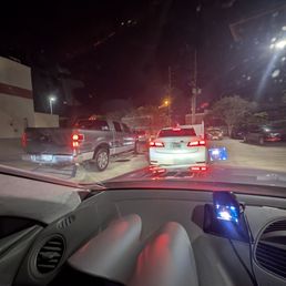 Drive-Thru line if it's to the street you going to definitely wait at least 30 minutes but it's worth it