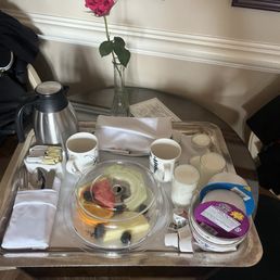 Continental breakfast delivered to room in the morning