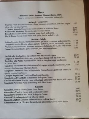 Menu photo 2 Spumoni Restaurant Sherman Oaks, CA